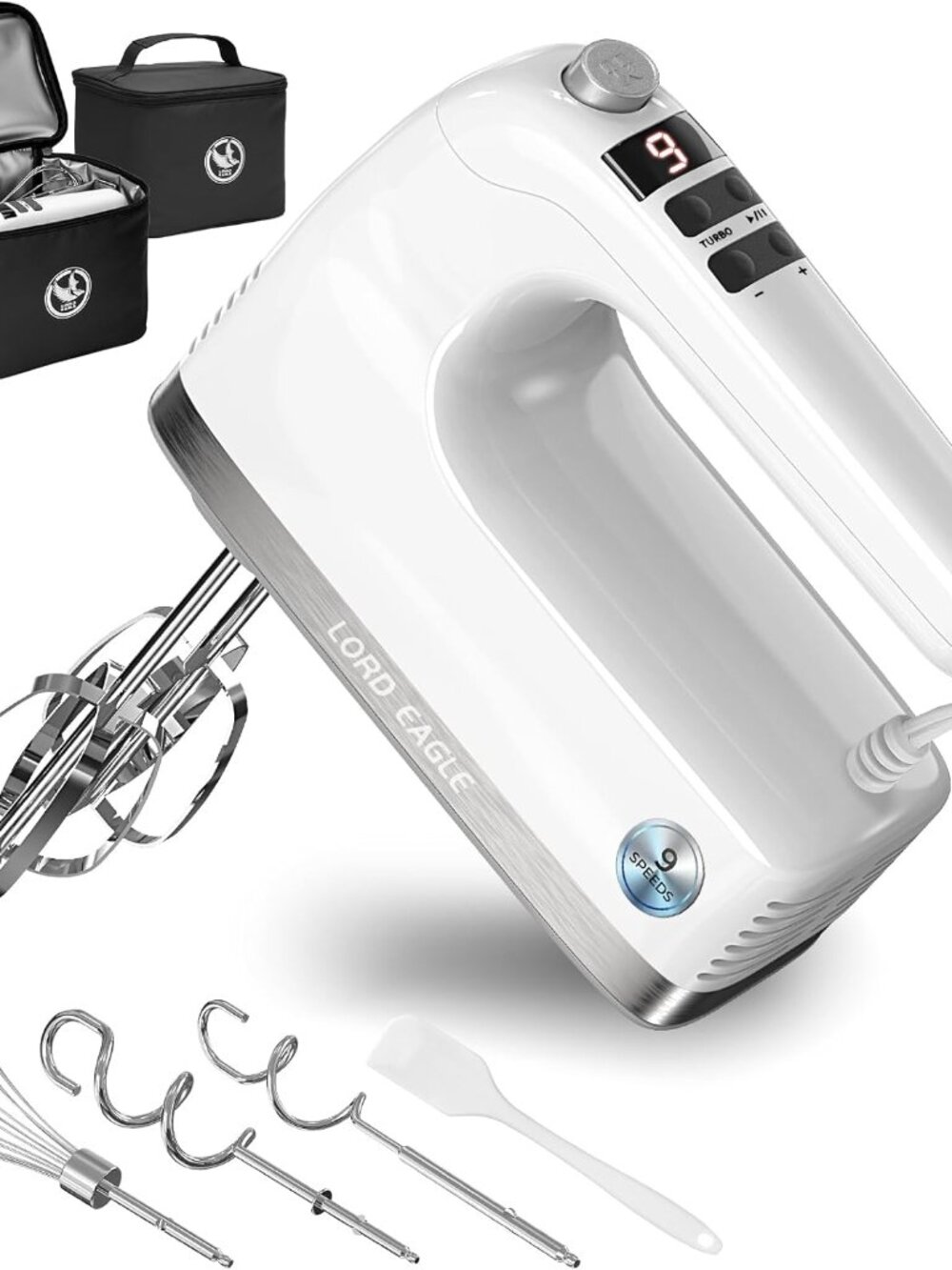 Electric Hand Mixer 9 Speed Digital 500W DC Motor Lord Eagle Handheld